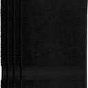 Quick-Dry, Soft & High Absorbent Fingertip Towels for Bathroom Cotton Soft Feel Fingertip Towels 11"x17" | Daily Use 100% Cotton Towels for Bathroom, Gym & More | (4 Pcs, Black)