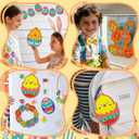 100+ Pieces Easter Foam DIY Craft Kit with Double-Sided Punch-Outs - Bunnies, Eggs, Carrot, Chicks for Easter Decorations Projects, Bulletin Boards, Easter Day, Spring Party Fun