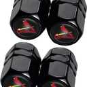 Combo of Cardinals Car Tire Valve Caps&Car Key Chain Cars for Cardinals Baseball Fans, 4pcs Car Tire Dust Caps& Car Keychain Accessories (Ca12rdi)