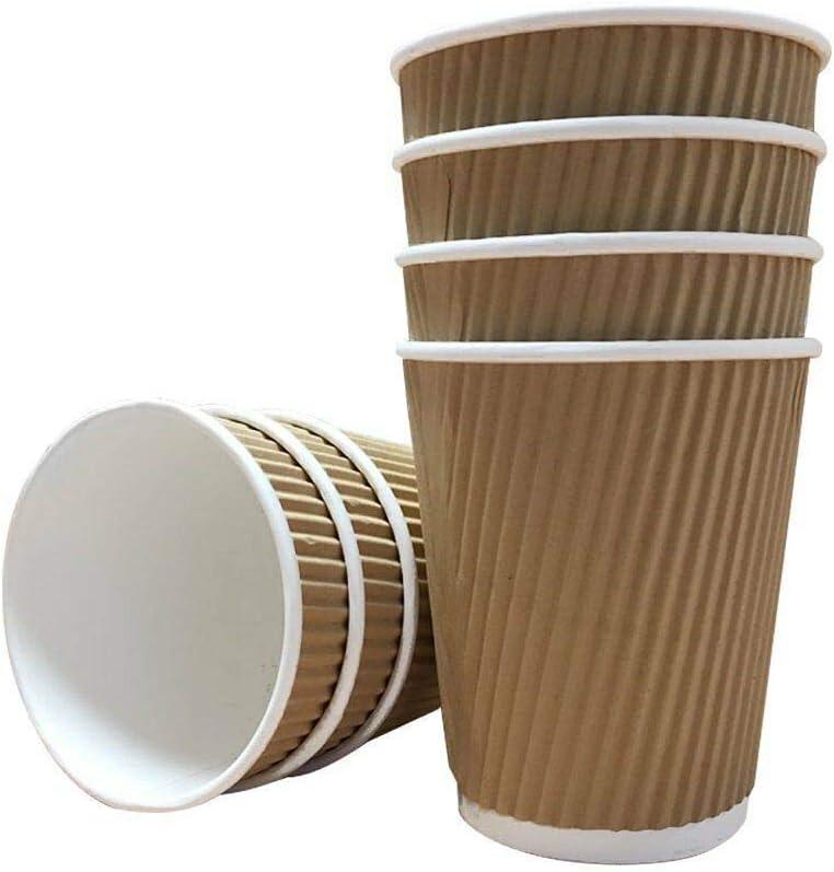 81 Pack Brown/Beige/Dark Brown/Green  Insulated Disposable Paper Coffee Cups Without Lids 