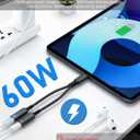USB C Splitter, Dual USB C Headphone and Charger Adapter, 1 in 2 Out Type C Audio Jack Dongle with PD 60W Fast Charging Cable for iPhone 17 16 15 Pro Max, iPad, Samsung Galaxy S25 S24 Ultra More USBC
