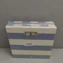 Foldable Cube Storage Bin Organizing Baskets Cubby Boxes Fabric Storage Cubes Organizer Bins with Handles for Organization Shelf Closet, 13"x13"x13", Pack of 4, Blue/White Stripe