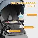 Snack Tray Compatible with Mockingbird,Nuna,Evenflo Stroller,Adjustable Stroller Snack Tray with Cup Holder and Phone Holder, Stroller Accessories Black