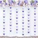 LITAUS 3D Butterfly Garland - Two-Tone Purple, Set of 4 | Hanging Butterflies Decor for Baby Shower, Birthday, Wedding, Bridal & Party | Butterfly Theme Backdrop, First Birthday Decorations