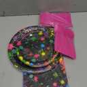 100 Pcs Glow Party Supplies Neon Party Plates Napkins Tableware Neon Glow Birthday Colorful Graffiti Party Decoration Favor for Glow Party Neon Party (Fluorescent Style)