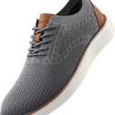 VILOCY Men's Casual Dress Sneakers Oxfords Business Mesh Breathable Walking Shoes Tennis Comfortable Fashion Office EU44 Grey