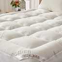 BEDLORE Queen Mattress Topper Viscose Derived from Bamboo, Thick Pillow Top Mattress Pad with Stretchable Pockets for 6-18 inches Mattress, Soft Breathable Mattress Topper for Back Pain Relief