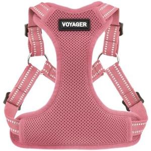 Best Pet Supplies Voyager Adjustable Dog Vest Harness Breathable No Pull Harness for Small, Medium, Large Dogs, Harness for Walking, Jogging, Easy Step-in, Reflective Stripes - Pink, S