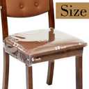 4 Pack Plastic Chair Covers for Dining Room,W18*D17 Inches Clear PVC Kitchen Chair Seat Protectors (4, W18 * D17 * H6 inches)