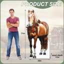 Watersay 6ft Derby Horse Cardboard Cutout Stand up Life Size Western Party Decorations with Horse Cutout Artificial Rose Garland for 2026 Derby Day Race Party Photo Booth Props Decor