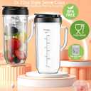 Replacement Cups For Magic Bullet Replacement Parts 22oz Blender Cups compatible with 250W Magic Bullet MB1001 MBR-0701AK (Measured Markings), Tall 22oz Cup Flip-Top Lid, Mug with Handle