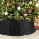 Black Tree Collar Christmas Tree Collar - 28 inch Tree Base Cover Plastic Tree Ring Xmas Ornament for Christmas New Year Party Gifts Festival Holiday Decoration