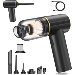 JONEME Handheld Car Vacuum Portable Cordless, 6 in 1 Handheld Vacuum Cleaner 12000PA High Power Air Blower & Pump & Air Duster, Mini Hand Held Vacuum Rechargeable for Home, Car, Office, Pet Hair