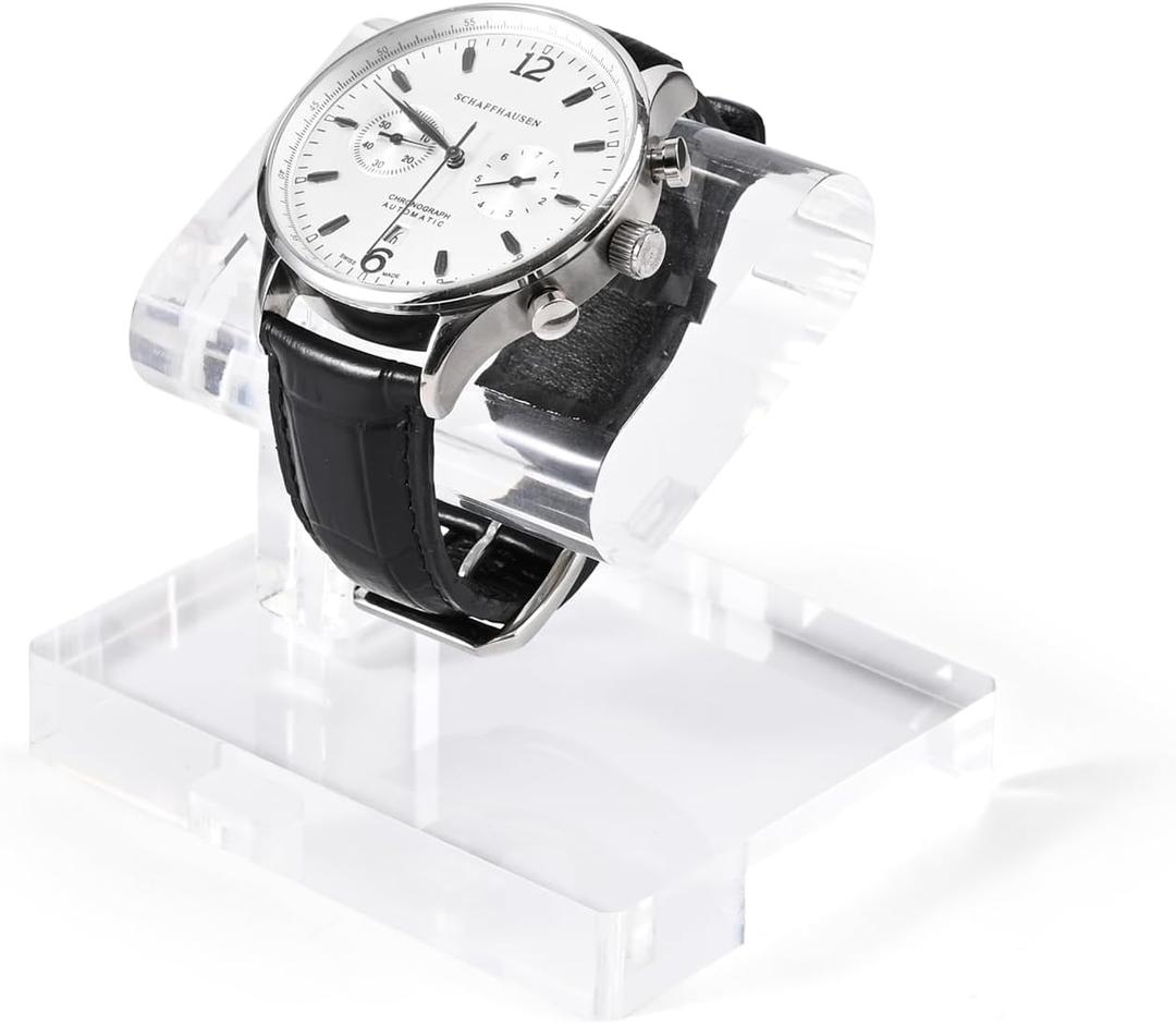 Oirlv Acrylic Jewelry Display Single Watch Stand for Men Acrylic Bracelet Watch Holder for Women (Clear) (Transparent YJ12601)