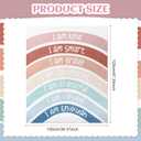 3.3 x 4 ft Calming Corner Classroom Rug Boho Rainbow Positive Affirmation Inspirational Corner Items Rug Educational Soft Fluffy Carpet Floor Mat for Nursery Homeschool Playroom Elementary