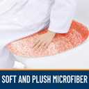 OLANLY Soft Microfiber Bathroom Toilet Lid Cover, Machine Washable Covers, 17.5x15, Stays in Place Rubber Backing, Fits Most Round, Elongated and Oblong Lids, Accessories Decor, Coral