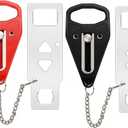 Portable Door Lock 2Pack Extra Lock for Additional Privacy and Safety in Home,Hotel and Apartment,Prevent Unauthorized Entry,Protect Family Security in Traveling,Home,Bedroom,Hotel,Apartment,AirBNB (Red&Black)