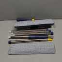 Window Squeegee with Extension Pole: 2-in-1 Rotatable Squeegee Cleaning Kit - 30''-60'' Cleaner Tool with 2 Microfiber Pads for High Windows, Shower Glass, Mirror, Car Windshield