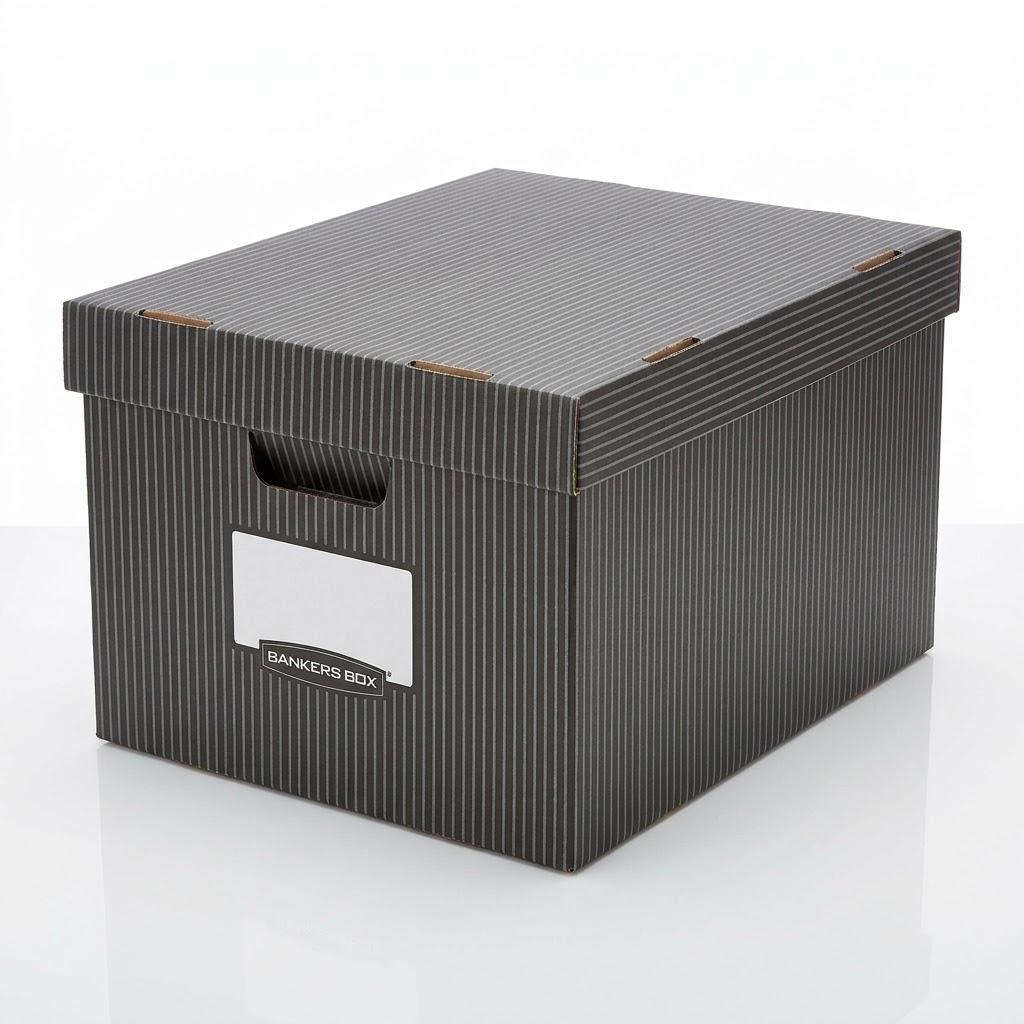 Bankers Box Foldable Cardboard Storage Boxes with Covers – Heavy Duty Storage, 6pk