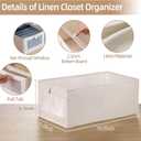 Linen Closet Organizers And Storage, 6 Pack Closet Storage Bins Linen Closet Baskets for Closet Organization Foldable Closet Organizer Bins with Clear Window For Organizing Clothing, Jeans, Shelves
