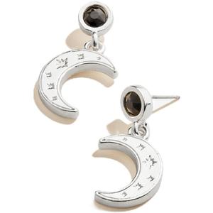Alex and Ani V19EMNS04SS:Moon Statement Earrings:Shiny Silver:Clear
