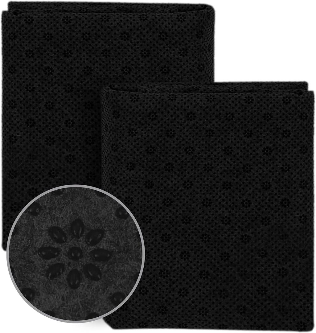 Pack of 2 Black Final Backing Cloth 7240'' Black Vinyl Fabric Cloth Primary Tufting Backing Fabric Non Slip with Plum Blossom Pattern Rug for Crafts Carpet Making Supplies