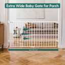Babelio 31.5-55" No Bottom Bar Baby Gate Extra Wide, 2-in-1 Auto Close Dog Gate for The House, Stairs and Doorways, with Large Walk Thru Door, White