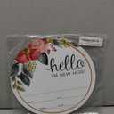 Hello I'm New Here Bright Floral Newborn Sign / 10" Round Dry Erase Fill in Infant Baby Hospital Round Photography Sign/Botanical Birth Announcement Circle Photo Prop