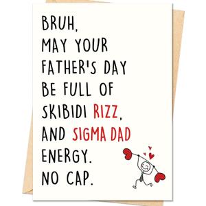 3 x IDU Fathers Day Card, Funny Fathers Day Card Gifts Decorations for Dad