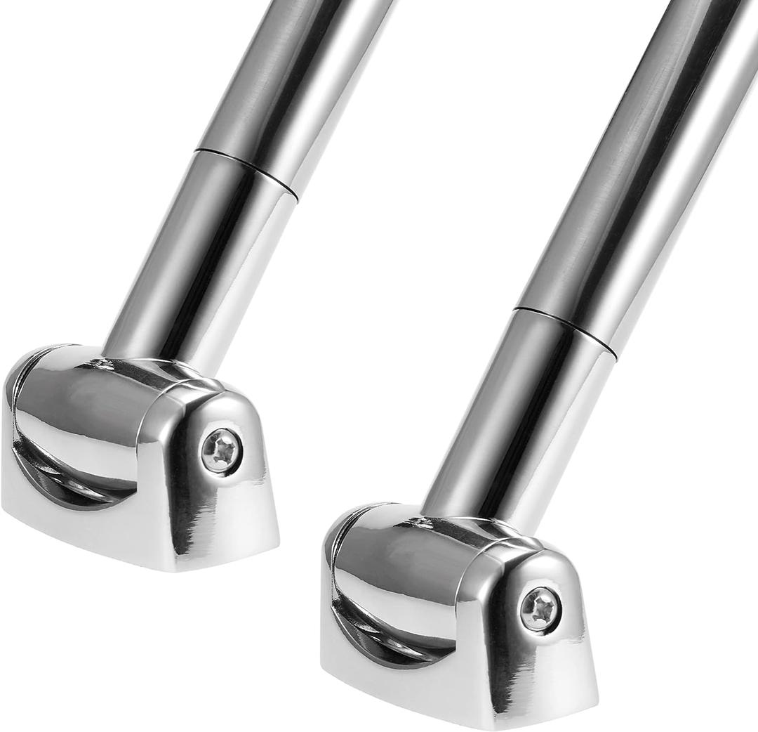 2 Pack Curved Shower Curtain Rod, 42-72 inches Extra Wide Round Shower Curtain Rod Adjustable, Rust Proof Curved Shower Rod for Bathroom, Premium Stainless Steel, Need to Drill Silver
