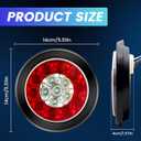 LED Trailer Light Kit - Round 16LED Tail Lights With Rubber Ring, Stop Brake Running Reverse Lamps for Trucks (4pcs, Red and White)