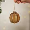 WDS WONDROUS Christmas Ball Ornaments, Vintage Ball & Teardrop Xmas Tree Ornament Set, Hanging Assorted Glass Balls for Holiday Home Party Decor (9Pcs, Brown & Gold Line)