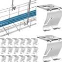 20 Pcs Wire Mesh Cable Tray Ceiling Hanging Hook, Basket Tray Ceiling Support Hang Bracket, Galvanized Steel Hanging Hook for Network, Fiber Optic, Cabling Accessory (Silver)