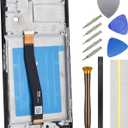 LCD Display with Touch Screen Digitizer Full Complete Screen Replacement and Screen Frame for Samsung Galaxy A22 5G SM-A226B Black 6.6"