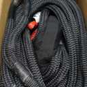 NTR 1-1/8" x 30' Kinetic Recovery Tow Rope (37,480lbs), with 2 UHMWPE Soft Shackles (40,980lbs), Heavy-Duty Offroad Snatch Strap, Vehicle Recovery kit for Jeep car Truck ATV UTV SUV, Black