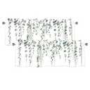 AYTTBIS Green Eucalyptus Leaves Curtain Valance for Windows Watercolor Green Rod Pocket Window Treatments 2 Panels Short Curtains for Kitchen Windows Bathroom Bedroom, 42 x 12 Inch