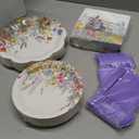 YY 200 Easter Party Paper Plates Disposable Dinnerware Set Serve 50 Dinner Plates Napkins with Forks