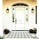 SEEKSEE Buffalo Plaid Outdoor Rug 3' x 5' Gray and White Front Door Mat, Layering Rug for Porch, Washable Doormat, Front Porch Rug for Outdoor Entrance Entryway Patio Porch Decor