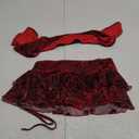 SOLY HUX Women's Y2k Skirt Sets 2 Piece Outfits Leopard Halter Crop Tops and Ruffle Layered Mini Skirt Set (Multi Leopard Print) S