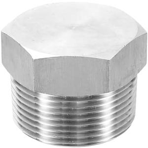 HARFINGTON 304 Stainless Steel Pipe Plug Fitting 1-1/4" NPT Male Thread Outer Hex Head Cap Hexagonal Head Bung Plugs Fittings for Air Water Oil Gas Tube