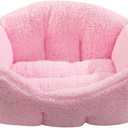 Hollypet Sherpa Fleece Dog Bed, Self-Warming Pet Bed for Small-Sized Dogs Cats Sleeping Bag Cushion, Rectangular Pet Bed, Pink