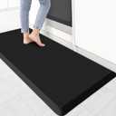 KitchenClouds Kitchen Mat Cushioned Anti Fatigue Rug 22"x54" Waterproof, Non Slip, Standing and Comfort Desk/Floor Mats for House Sink Office (Black,0.8inch)