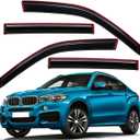 Lightronic Extra Durable Clip-on in-Channel Auto Vent Window Visor, Fits 2014-2018 BMW X5, UV Protection Rain Guard, Smoke Original Wind Deflector, No-Drill Easy Install, 4-Pcs