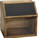 MyGift Tip Jar,Donation Box for Fundraising with Chalkboard Label and Keys, Wooden Suggestion Prayer Box with Slot and Lock for Church,Wedding