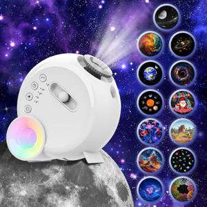 Ziddie Star Projector, Galaxy Light for Bedroom, Home Planetarium with Remote Control, Realistic Starry Night Ceiling Projector - White