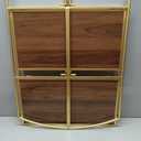 Crofy No Assembly Folding Bookshelf for Living Room, 2 Tier Gold Collapsible Book Shelf for Home Office, Portable Bookcase Storage Organizer