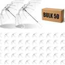 50 Pack Clear Wedding Umbrellas, Windproof Auto Open, 35.4-Inch POE Canopy