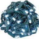 Novelty Lights 50 Light LED Twinkle Christmas LED Mini Light Set, Outdoor Fairy Wedding String Lights, Pure White, Green Wire, 25 Feet