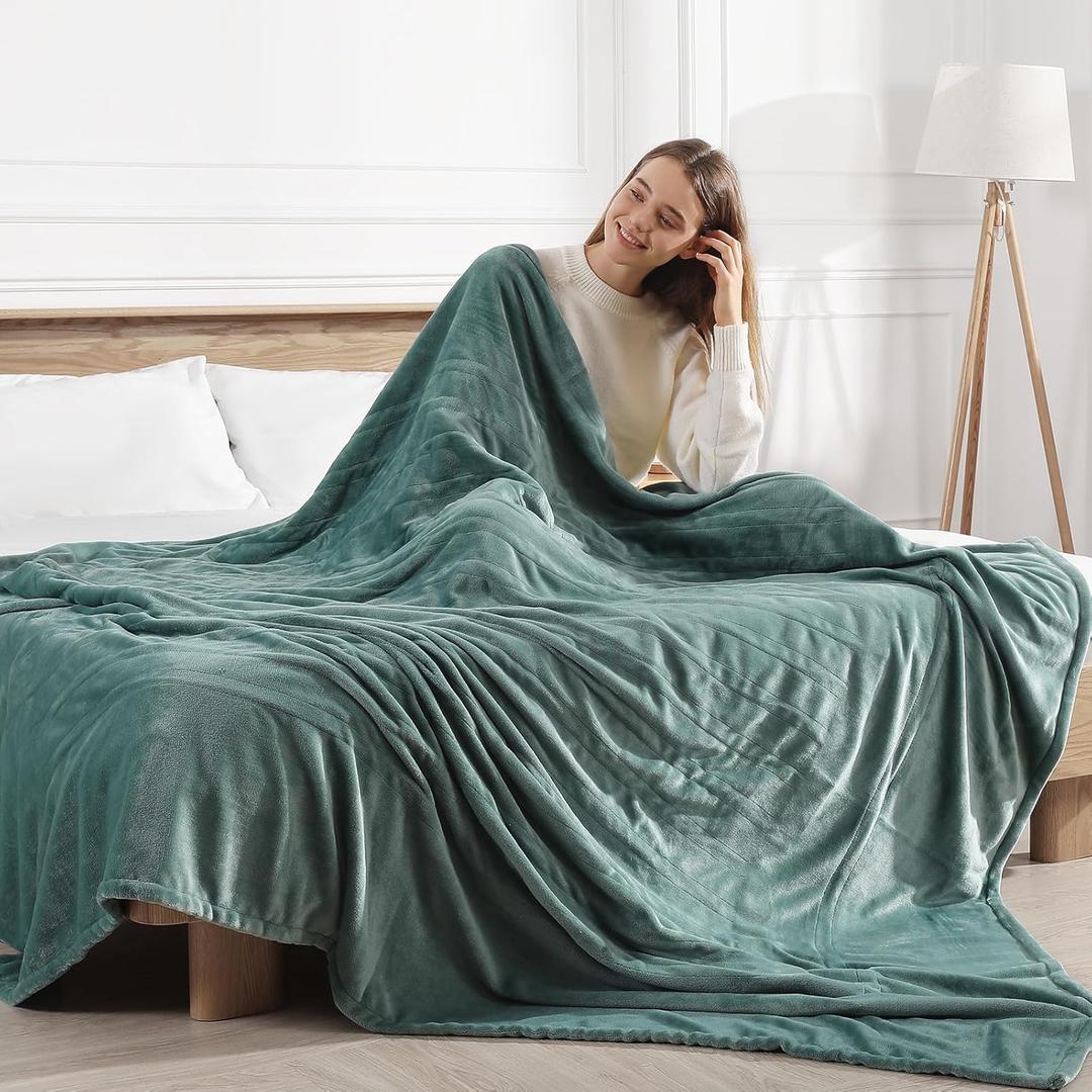 Heated Blankets King Electric Blanket 100''X90'', Ultra Soft Silky Flannel and Fluffy Sherpa Heating Blanket with 5 Heat Levels & 10 Hrs Timer, ETL Certified & Overheat Protection, Gifts for Grandma