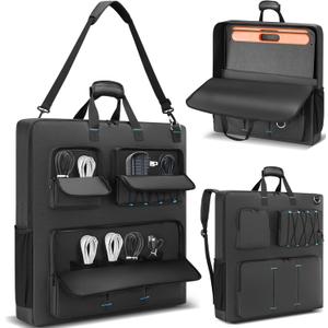 Solar Panel Storage Bag Compatible with Jackery SolarSaga 100W 200W/Anker 100W 200W/Ecoflow 160W 220W/Bluetti 100W 200W, Travel Carrying Case for 2 Battery Panels, Solar Panel Bag with Multiple Pocket